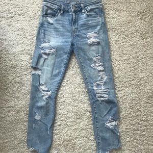 High-waisted ankle skinny jeans